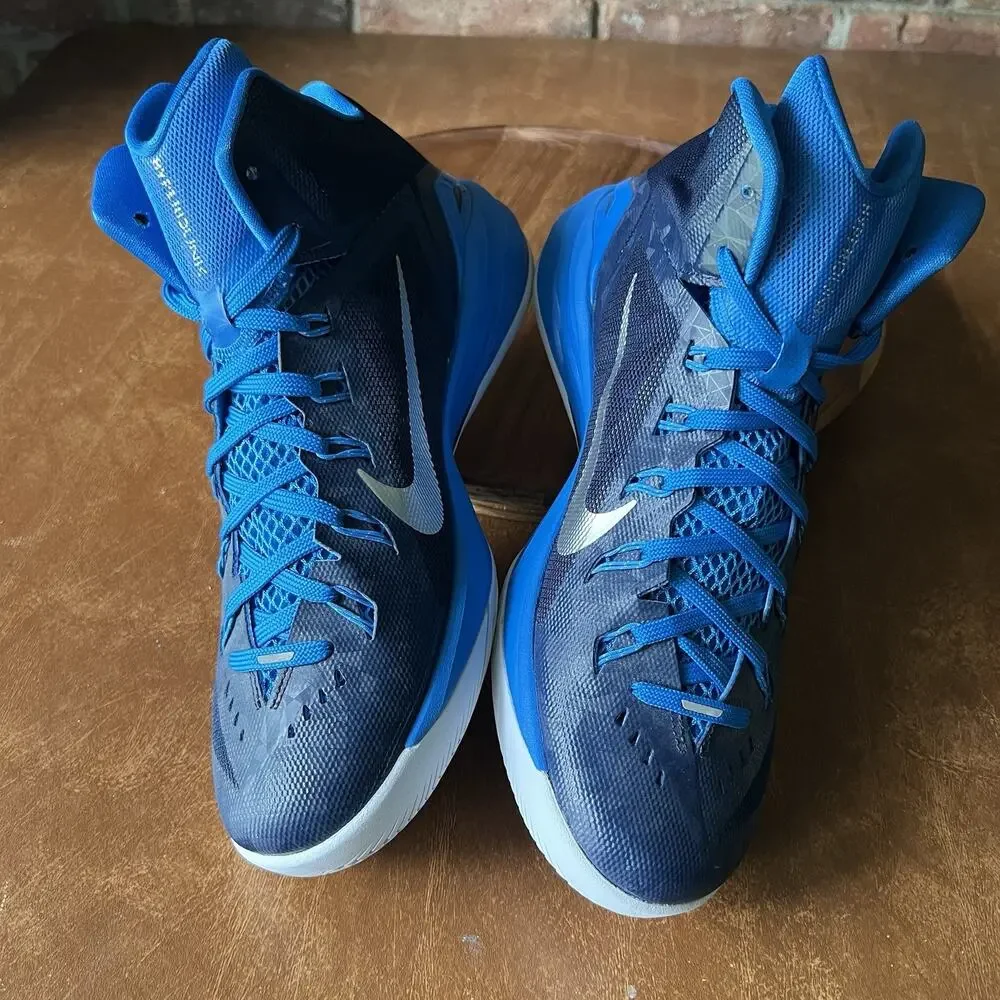Nike Hyperdunk 2014 TB Basketball Blue Silver Swoosh Shoes Men's 10.5 653483-403